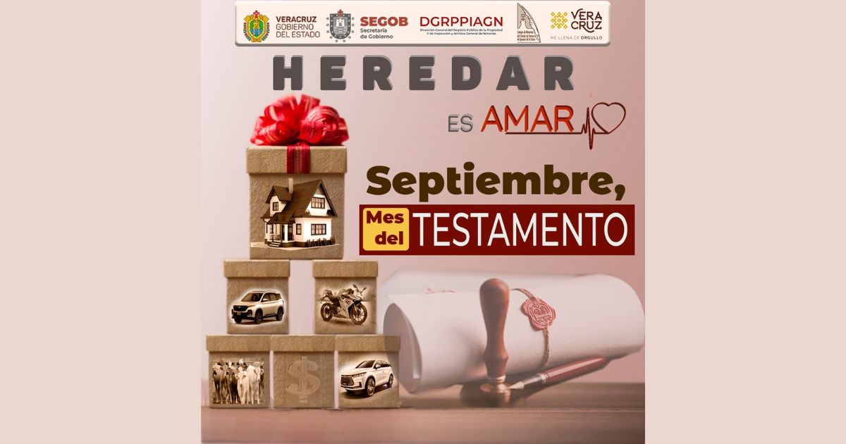 Por “Septiembre Mes del Testamento” se instalarán en Tuxpan mesas de asesoría al público en general, en el Parque Reforma