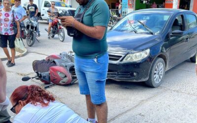 Motociclista lesionada tras choque en Pánuco