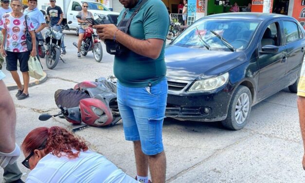 Motociclista lesionada tras choque en Pánuco