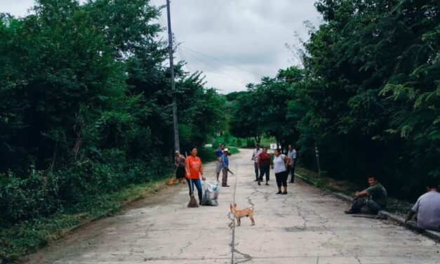 Tantoyuca: Grupo Unido por San Sebastián realiza limpieza en la calle Tuxpan