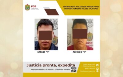 Sentenciados a 60 años de prisión  por homicidio doloso de familia papanteca