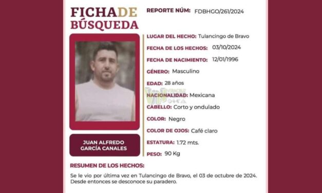 Familiares buscan a ‘tulancinguense’ desaparecido en la zona de Álamo