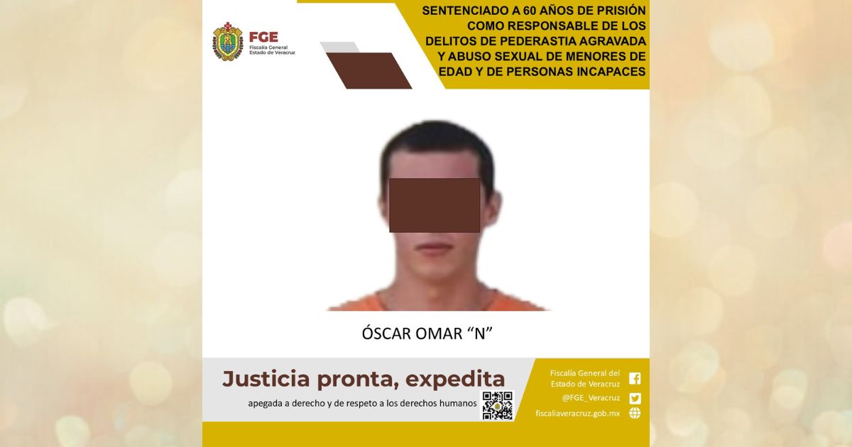 Tamalín: Sujeto sentenciado a 60 años de prisión por el delito de pederastia agravada