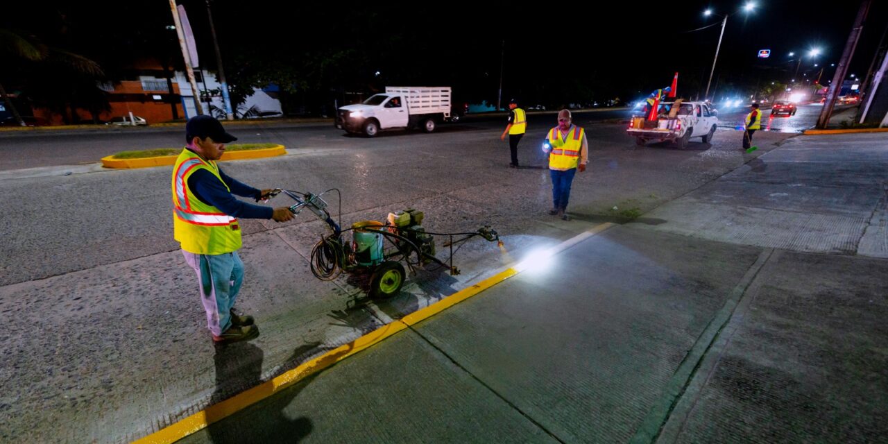 Tuxpan: Avanza el balizamiento de vialidades para mejorar la seguridad y eficientizar la movilidad