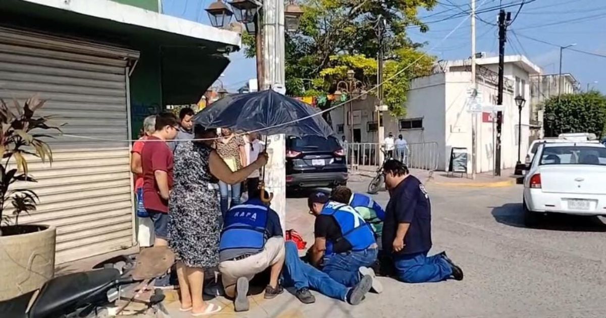 Trabajador cae de una escalera en zona centro de Pánuco