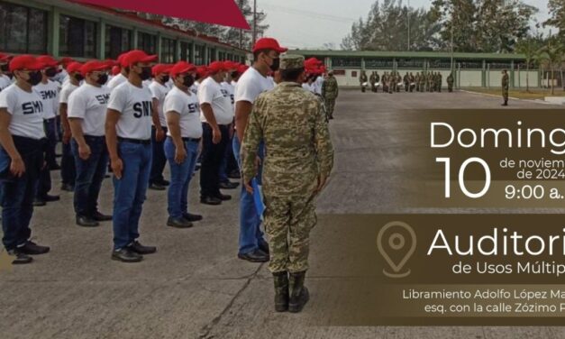 Tuxpan: El domingo 10 de noviembre se realizará el Sorteo Anual del Servicio Militar Nacional para clase 2006 y remisos