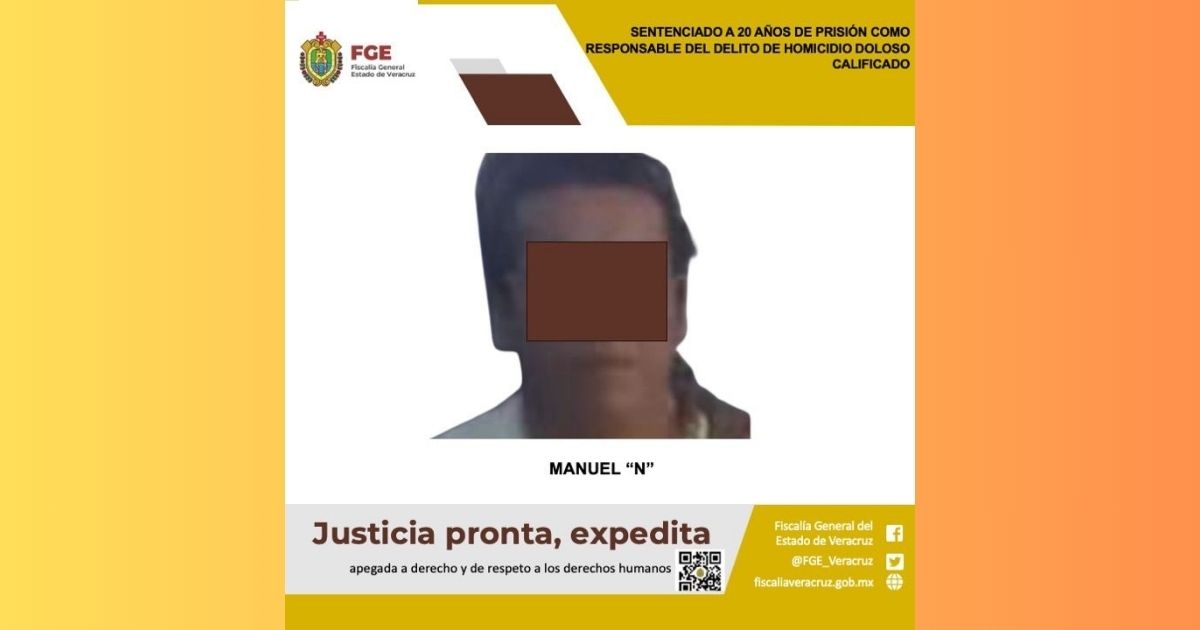 PAPANTLA: SENTENCIADO A 20 AÑOS DE PRISIÓN  POR EL DELITO DE HOMICIDIO DOLOSO