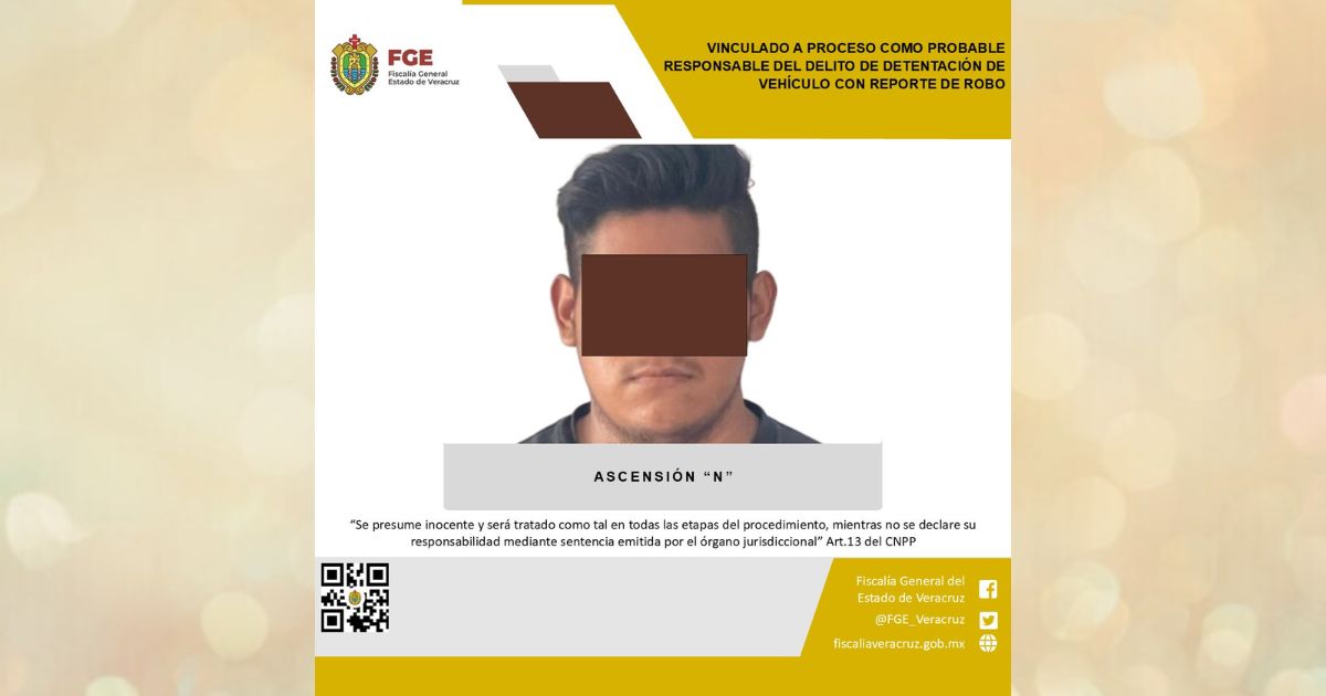 Martínez de la Torre: Vinculado a proceso por el delito de detentación de vehículo con reporte de robo