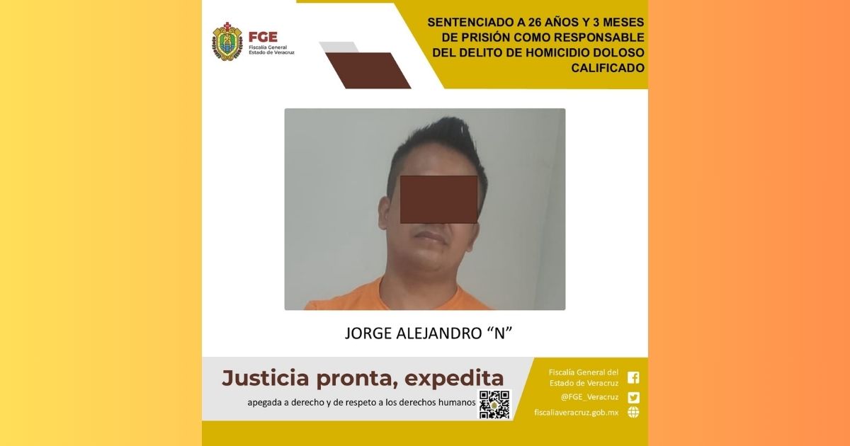 Tampico Alto: Sentenciado a 26 años y 3 meses de prisión por el delito homicidio doloso