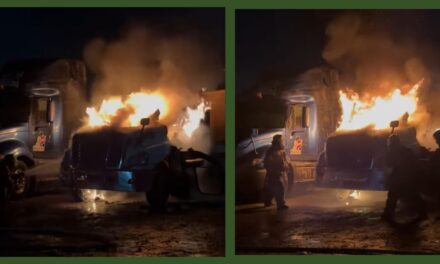 Chalma: Tractocamión se incendia en gasolinera