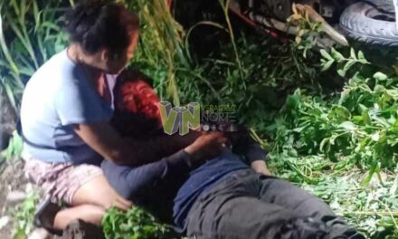 Motociclista resulta lesionado sobre la carretera Álamo-Ixhuatlán de Madero