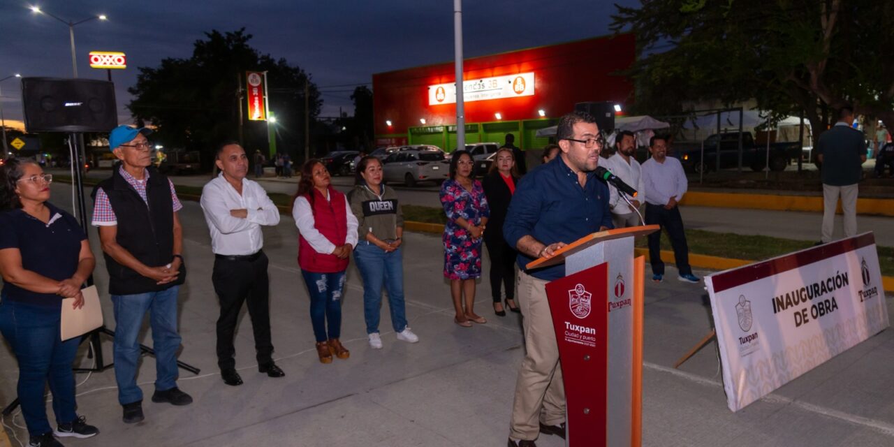 Gobierno de Tuxpan inauguró un tramo más de la avenida Adolfo López Mateos y la pavimentación con concreto hidráulico de la calle Ángel Saqui