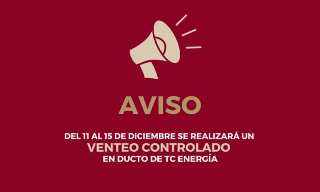 Tuxpan: ¡No se alarme! Del 11 al 15 de diciembre se realizará un venteo controlado en ducto de TC Energía