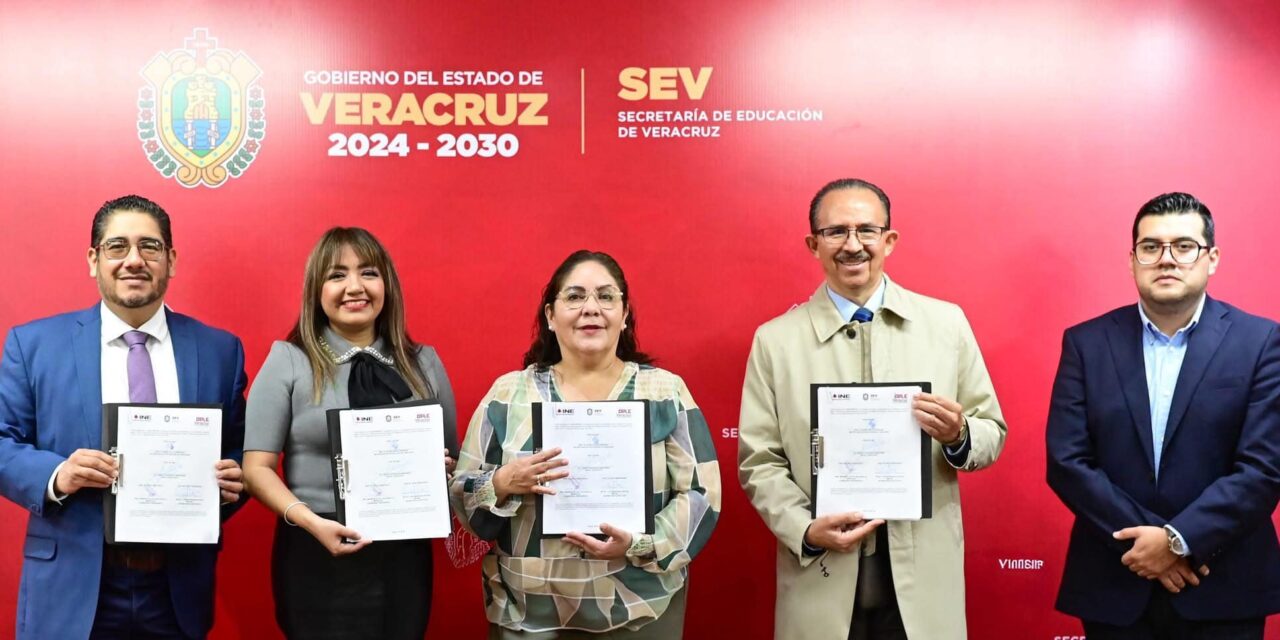 Firman convenio SEV, INE y OPLE para uso de escuelas en elecciones