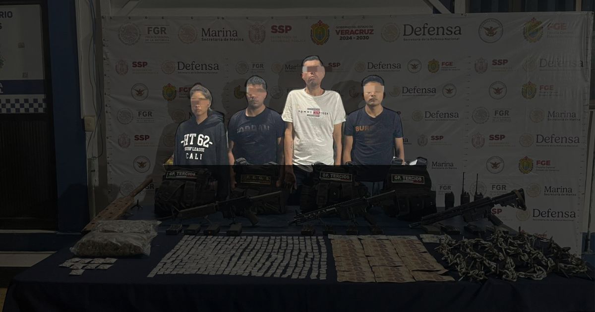 Ejército y Guardia Nacional detienen a cuatro personas con armamento y posibles drogas en Tihuatlán