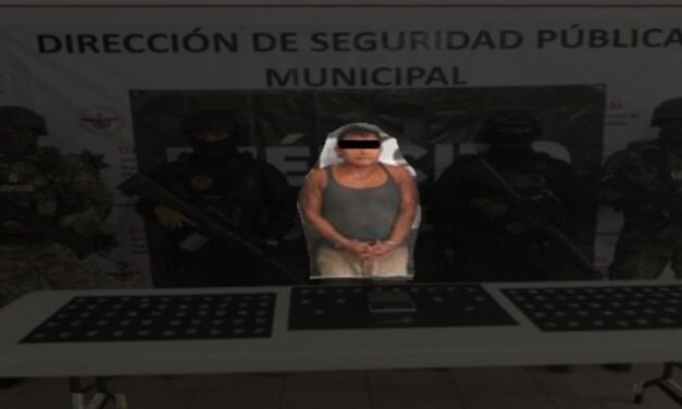 Papantla: Ejército Mexicano y Policía detienen a una persona con posibles sustancias nocivas para la salud