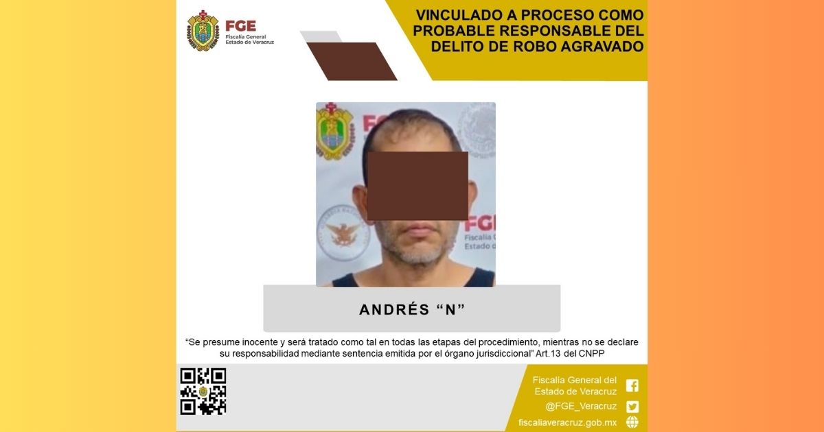 Tlapacoyan: Vinculado a proceso por el delito de robo agravado