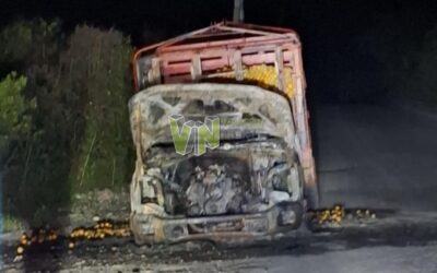 Camioneta se incendia en la carretera Álamo-Castillo de Teayo