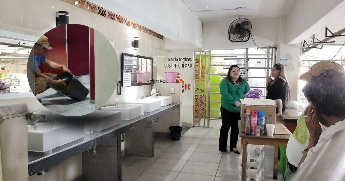 ¡En un bote de basura! Localizan feto en baños publicos del mercado Miguel Hidalgo en Papantla