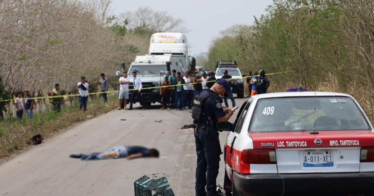 Terrible accidente en la carretera Tantoyuca-San Sebastián: Motociclista pierde la vida
