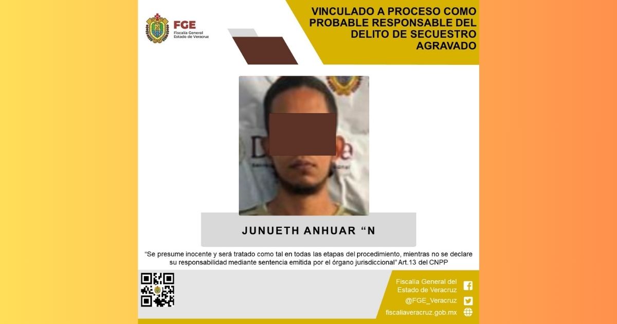Junueth Anhuar “N” es vinculado a proceso por secuestro en Tancoco