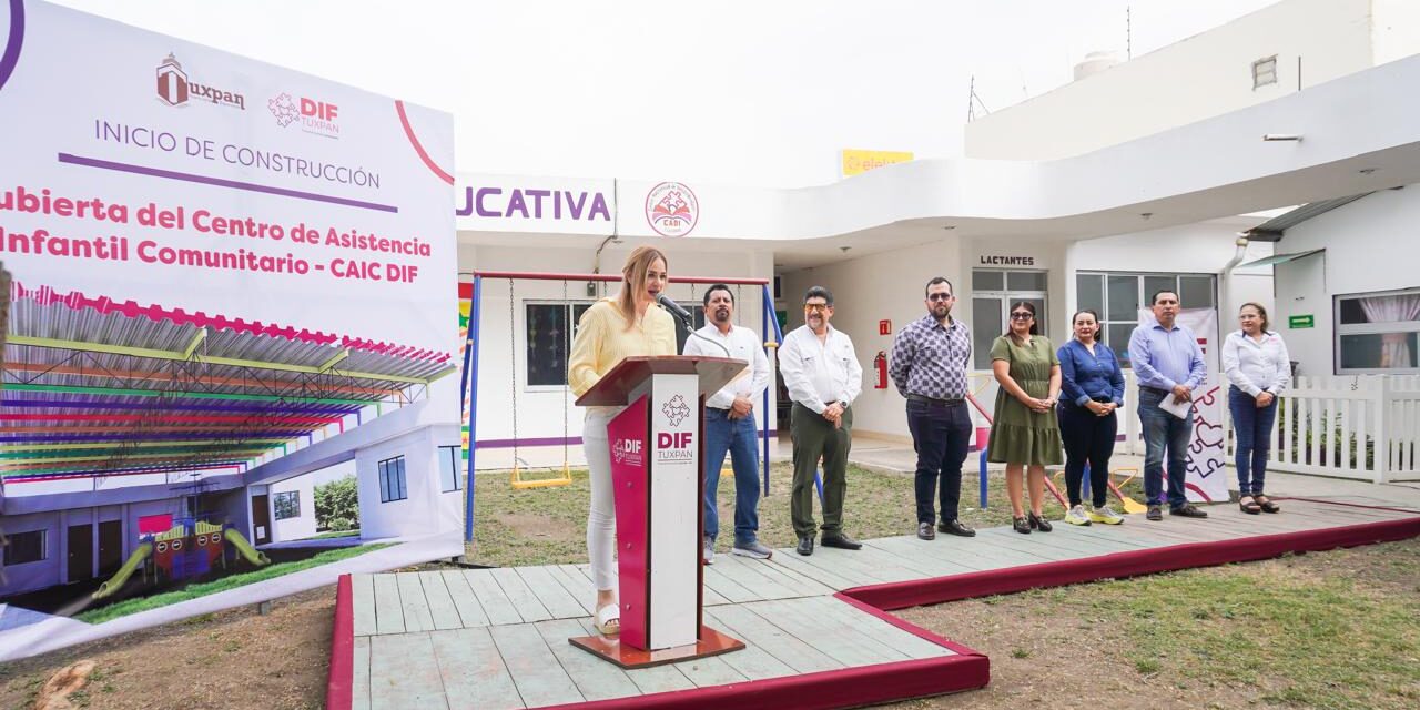 Inicia construcción de techado en el CAIC DIF Tuxpan