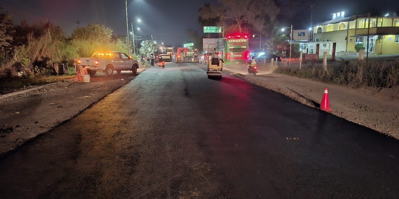 Se asfaltó el acceso a la ciudad, a la altura de la UV, en la carretera Tuxpan-Tampico