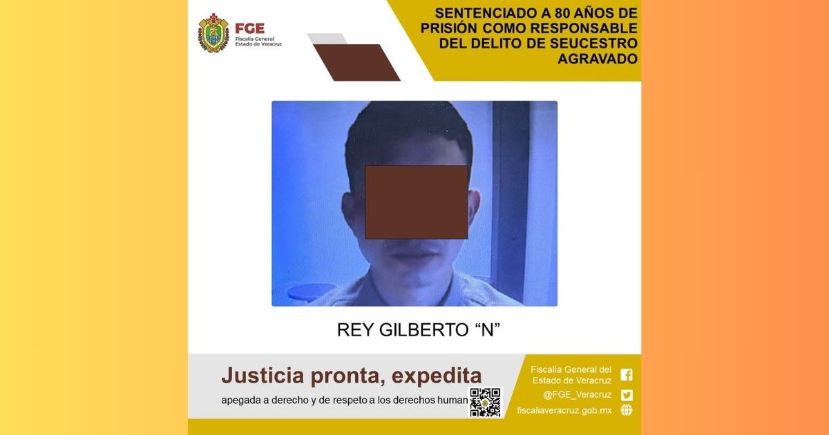 80 años de prisión por el delito de secuestro agravado en Tempoal