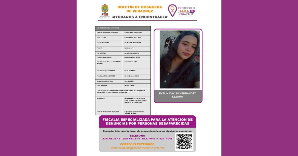 Desesperada búsqueda por Evelin Daylin: joven alamense lleva más de dos semanas desaparecida