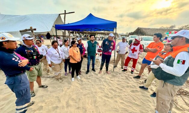 PC Estatal fortalece la coordinación con los participantes en el operativo Semana Santa 2025, en las playas de Tuxpan