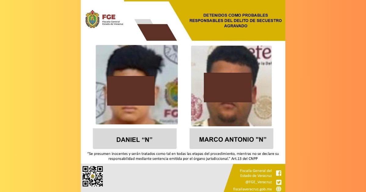 Detenidos por el delito de secuestro en Papantla