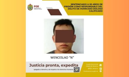 Sentenciado a 20 años de prisión por  homicidio doloso en Gutiérrez Zamora