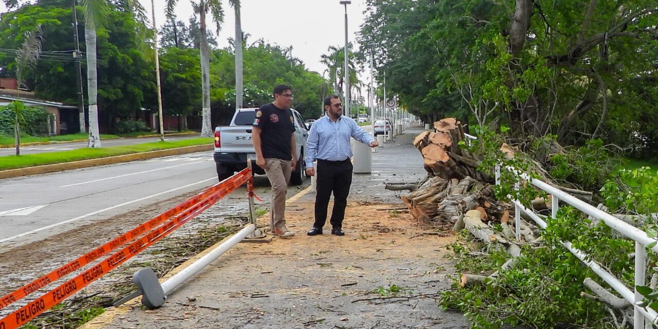 Alcalde de Tuxpan realizó un recorrido con PC, para atender afectaciones menores provocados por las lluvias