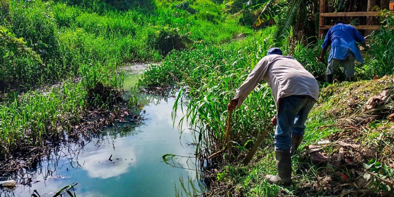 Tuxpan: Se realiza la limpieza y desazolve de la zanja que cruza la calle Pavón