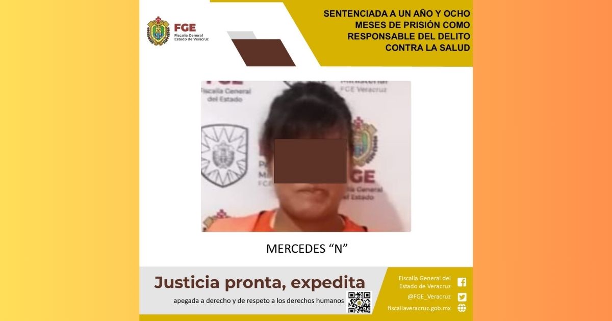 Sentenciada 1 año y 8 meses de prisión por delitos contra la salud en Tantoyuca