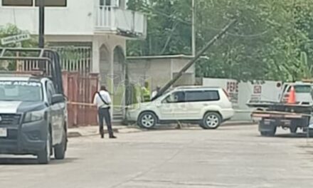 Álamo: Conductor abandona camioneta tras chocar con un poste