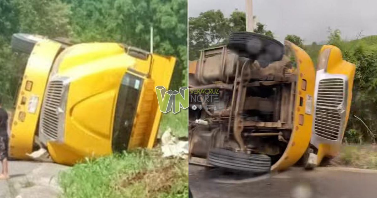 Vuelca camión de la carga en carretera Álamo-Castillo de Teayo