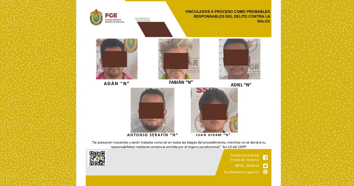 Vinculados a Proceso por Delito Contra la Salud en Martínez de la Torre