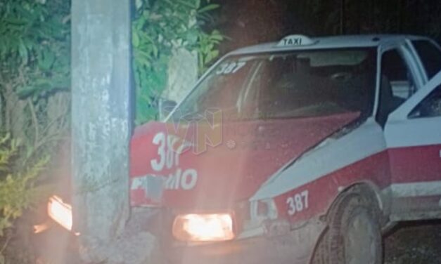 Accidente en Nuevo Paso Real, Álamo: Taxista gravemente lesionado