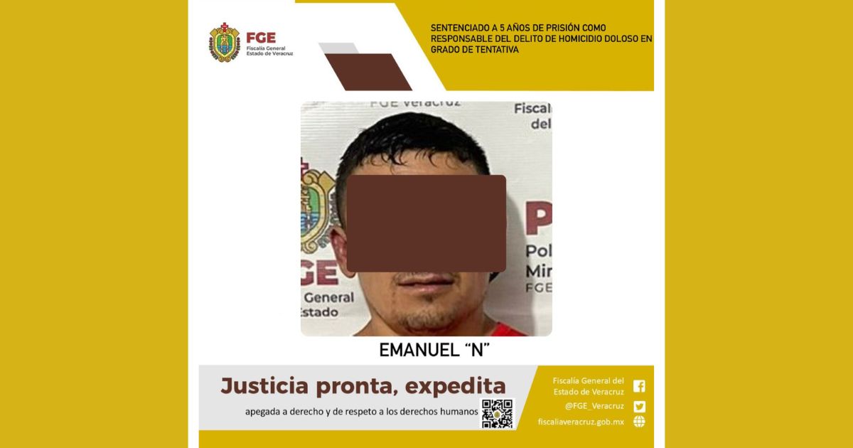 Huayacocotla: 5 años de prisión por  homicidio doloso en grado de tentativa