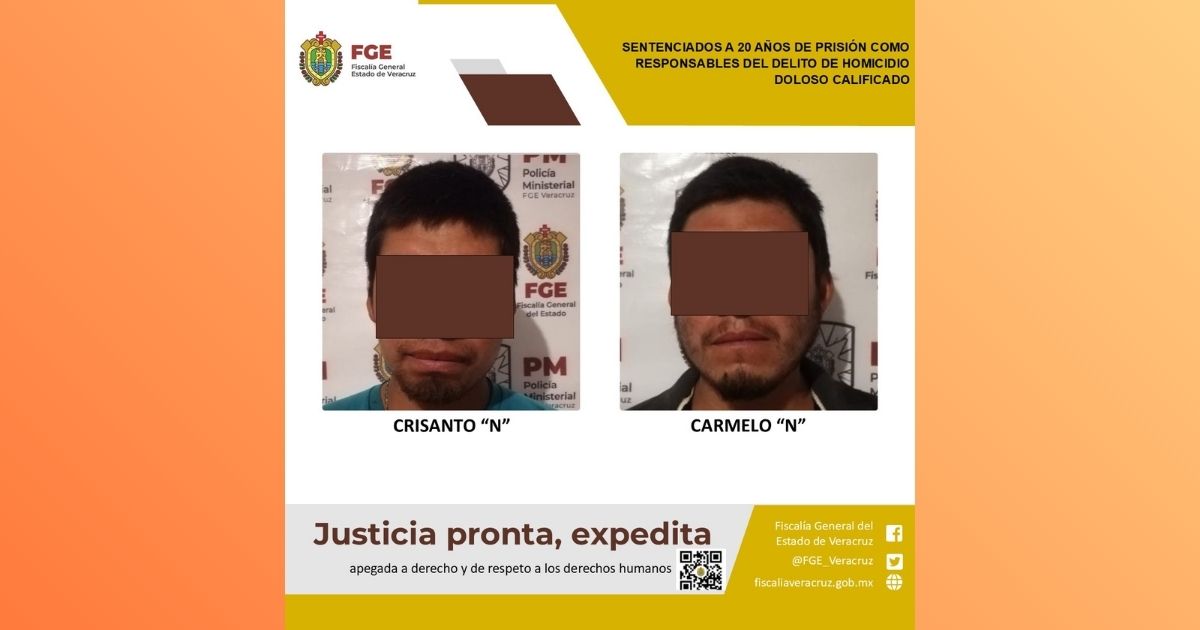 Condenados a 20 años de prisión por homicidio doloso en Huayacocotla