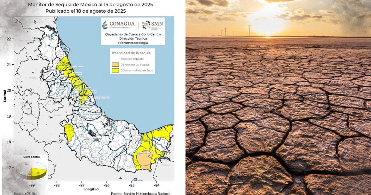 Municipios de Veracruz Norte catalogados como “anormalmente secos”