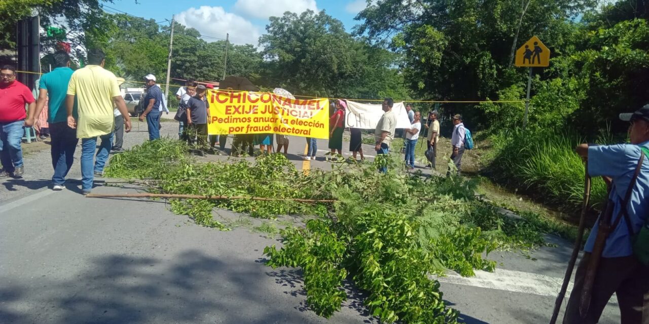 Protesta en Chiconamel: Exigen anulación de elecciones