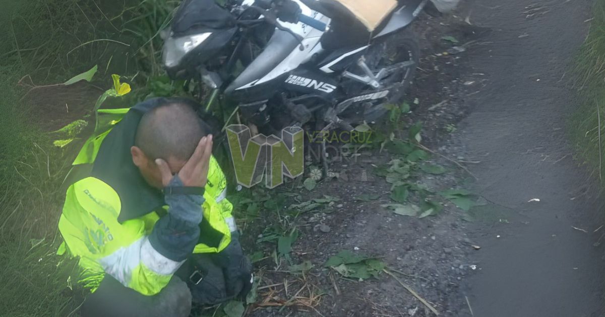 ¡Fue el cansancio!: Motociclista sufre un accidente en la carretera Álamo-Potrero del Llano