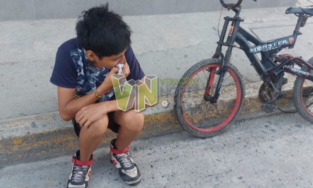 Accidente de bicicleta en Álamo: menor cae y se lesiona