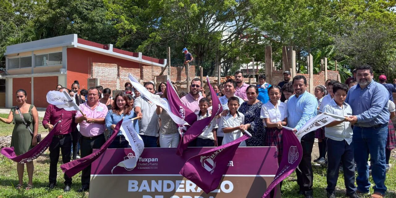 Gobierno de Tuxpan pone en marcha la construcción de 2 aulas en la Escuela Primaria “Minerva”, en la localidad de Cobos