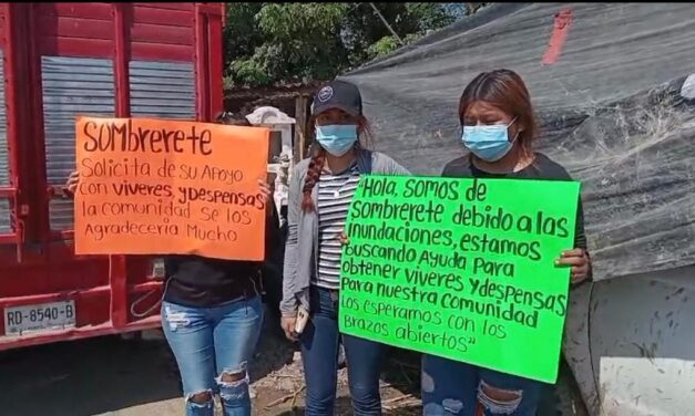 Habitantes de Sombrerete bloquean vía de comunicación: Exigen ayuda y víveres para su localidad