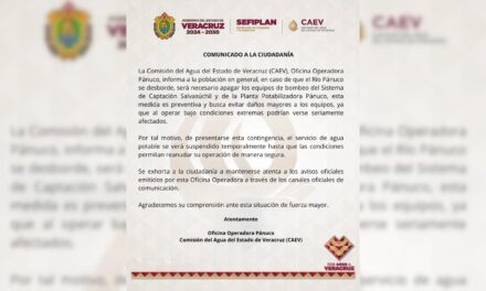 Río Pánuco supera nivel crítico: CAEV advierte suspensión de bombeo de agua