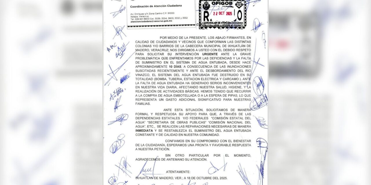 Desabasto crítico en Ixhuatlán de Madero: Más de 10 Días sin servicio de agua potable