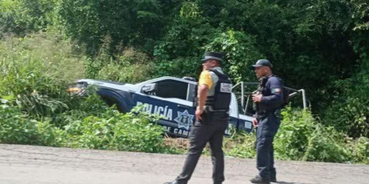 Patrulla estatal sufre accidente en la carretera Tihuatlán-Álamo